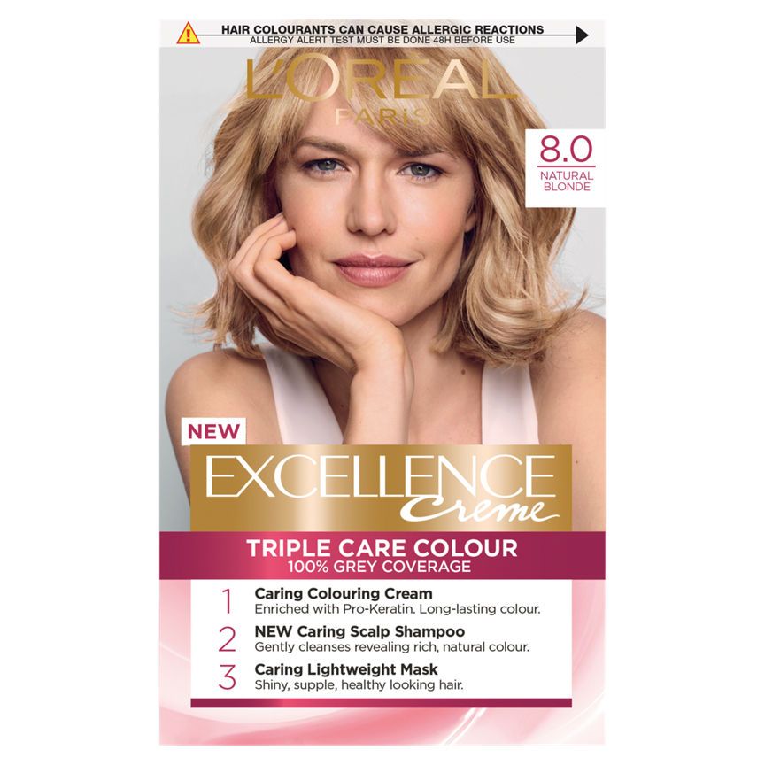 L'Oreal Excellence Crème Permanent Hair Colour Natural Blonde 8 GOODS ASDA   