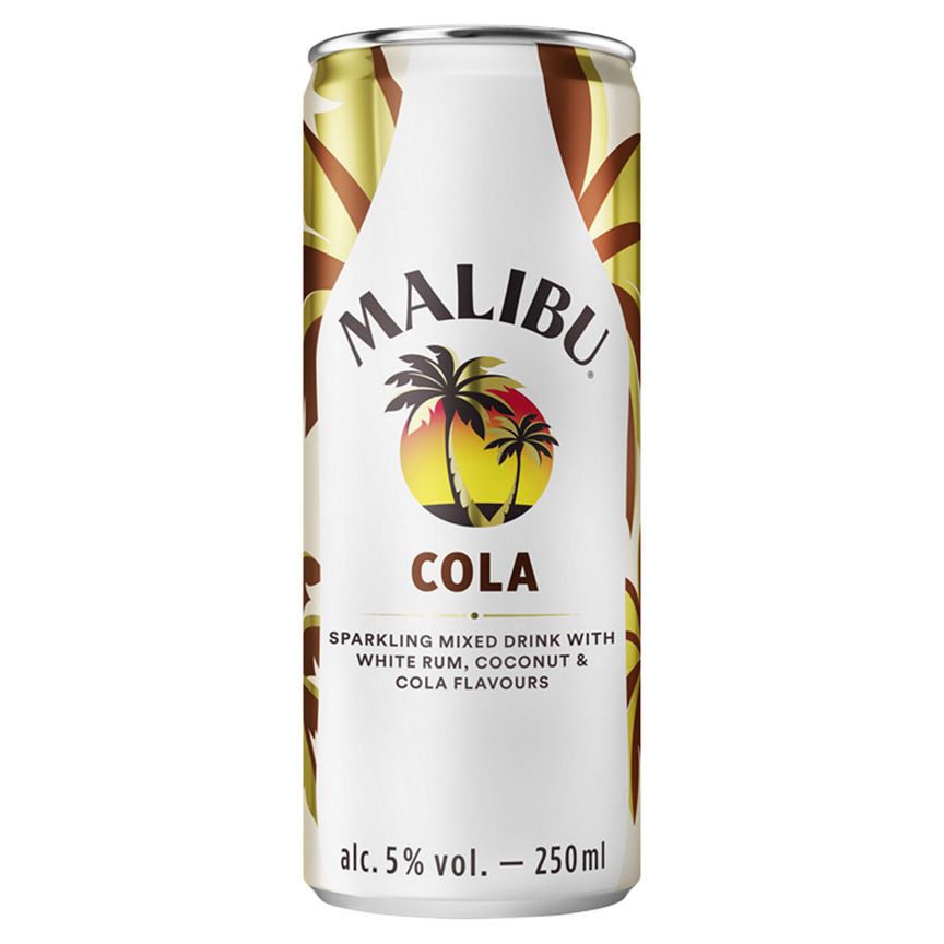 Malibu Coconut Rum & Cola Pre-Mixed Can GOODS ASDA   