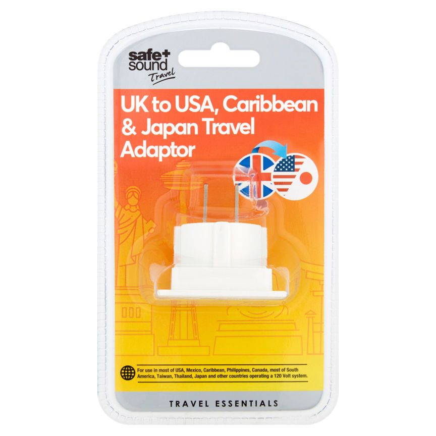 Safe + Sound Travel UK to USA, Caribbean & Japan Travel Adaptor