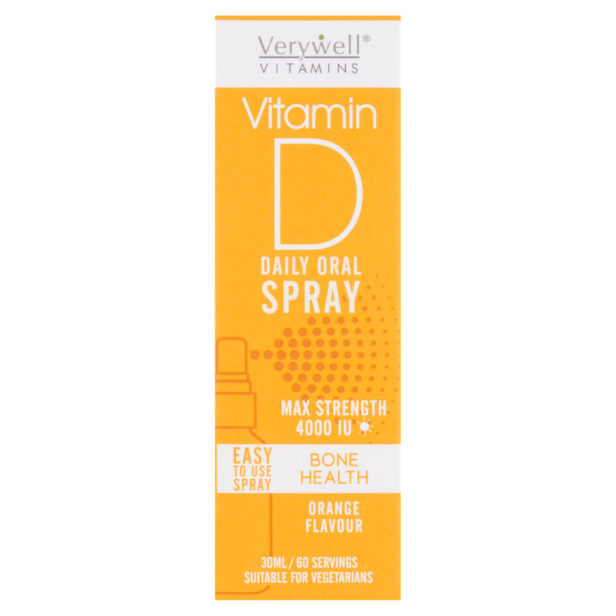 Verywell Vitamin D Daily Oral Spray Orange Flavour 30ml