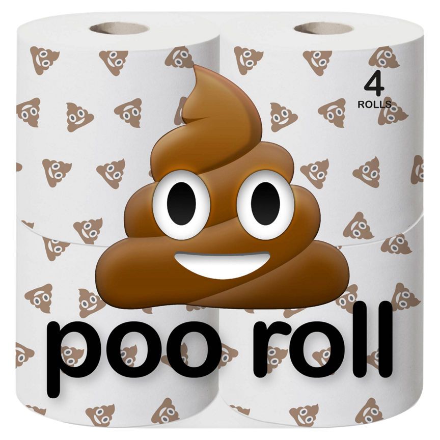 Reflections Decorated Poo Emoji Toilet Roll, 4 Rolls