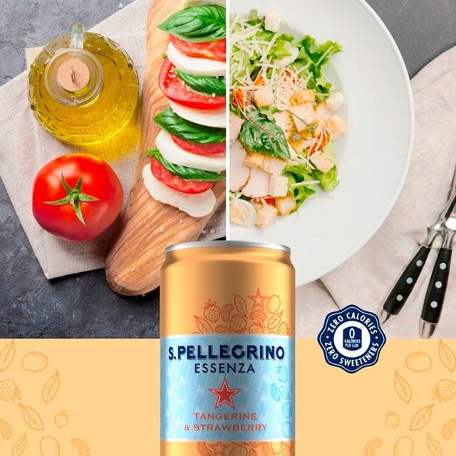 San Pellegrino Essenza Sparkling Water Tangerine & Strawberry   6 x 330ml GOODS M&S   