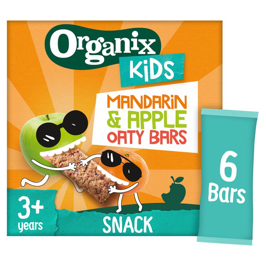 Organix KIDS Marvellous Mandarin & Apple Organic Oat Snack Bars Multipack 6x GOODS ASDA   