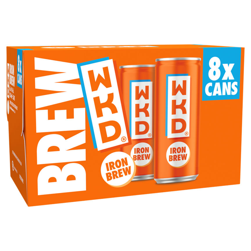 WKD Iron Brew Triple Distilled Vodka Mix 8 x 250ml GOODS ASDA   