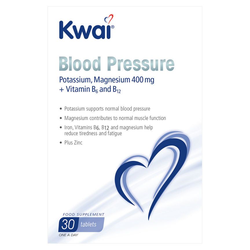 Kwai Blood Pressure Potassium, Magnesium + Vitamin B6 and B12 30 Tablets GOODS ASDA   