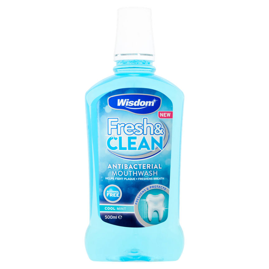 Wisdom Fresh & Clean Antibacterial Mouthwash Cool Mint GOODS ASDA   