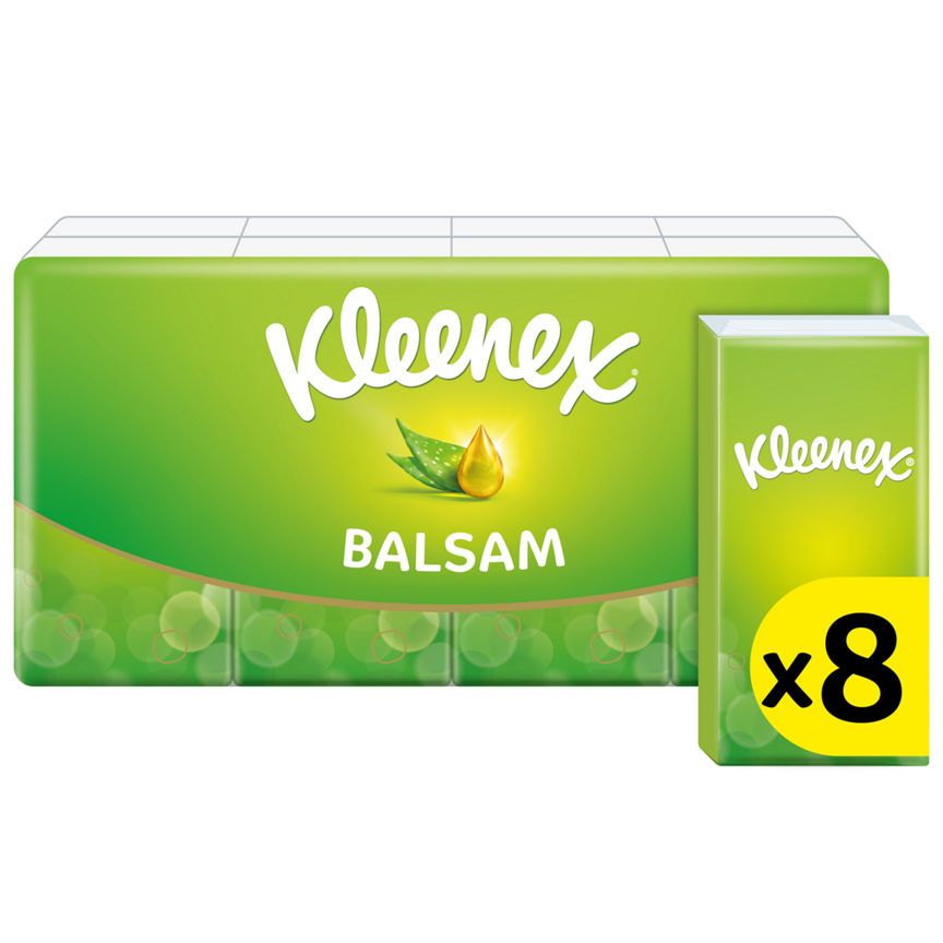 Kleenex Balsam Pocket Tissues, 8 Pack GOODS ASDA   