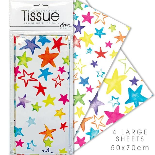 Painted Stars Tissue Paper   4 per pack