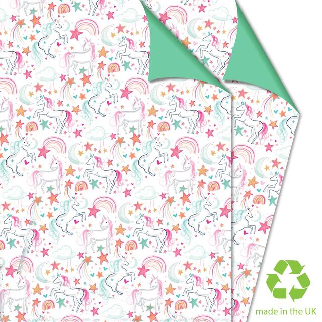 Unicorns Gift Wrap Sheets   2 per pack GOODS M&S   