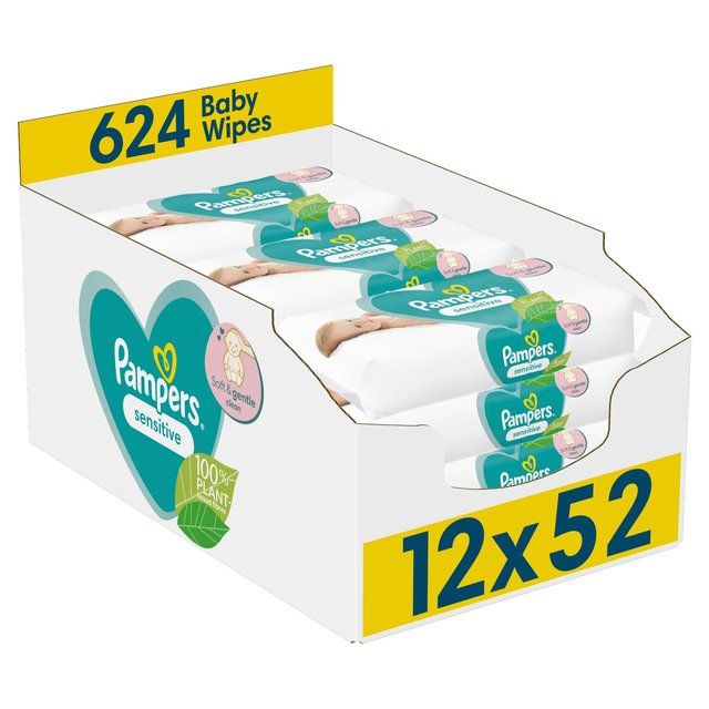 Pampers Baby Wipes Sensitive   12 x 52 per pack GOODS M&S   