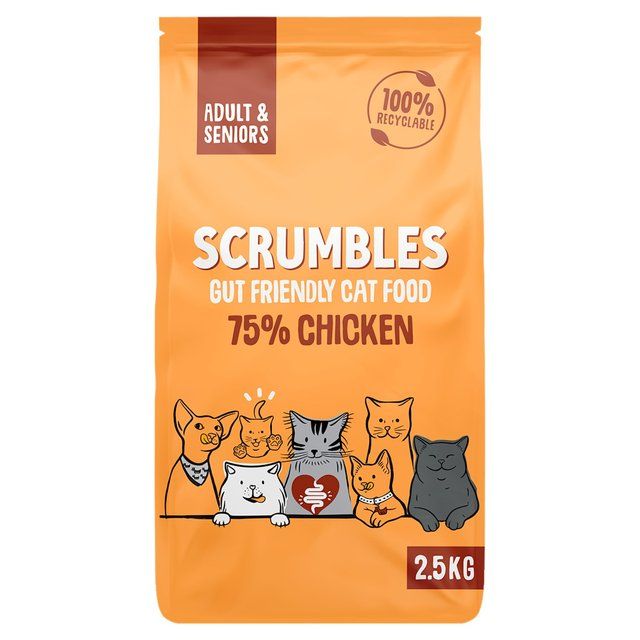 Scrumbles Adults and Seniors Gluten free Chicken Dry Cat Food   2.5kg