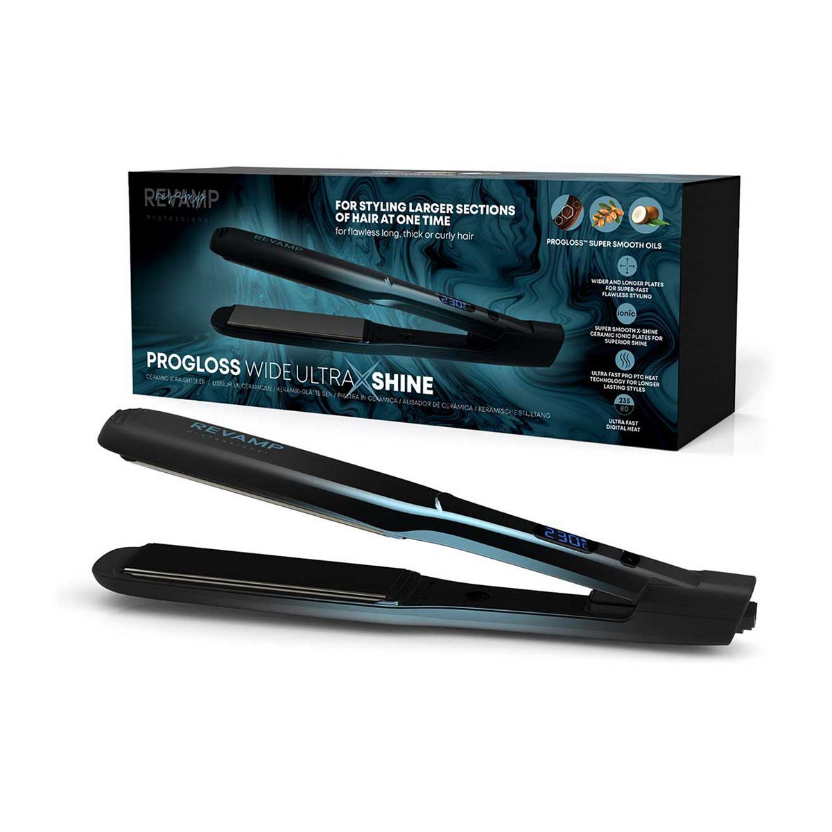 Revamp Progloss Wide Ultra X Shine Ceramic Hair Straightener GOODS Boots   