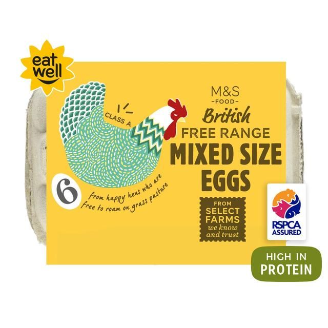 M&S Free Range Mixed Size Eggs   6 per pack