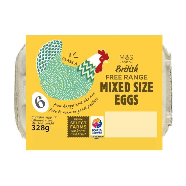 M&S Free Range Mixed Size Eggs   6 per pack