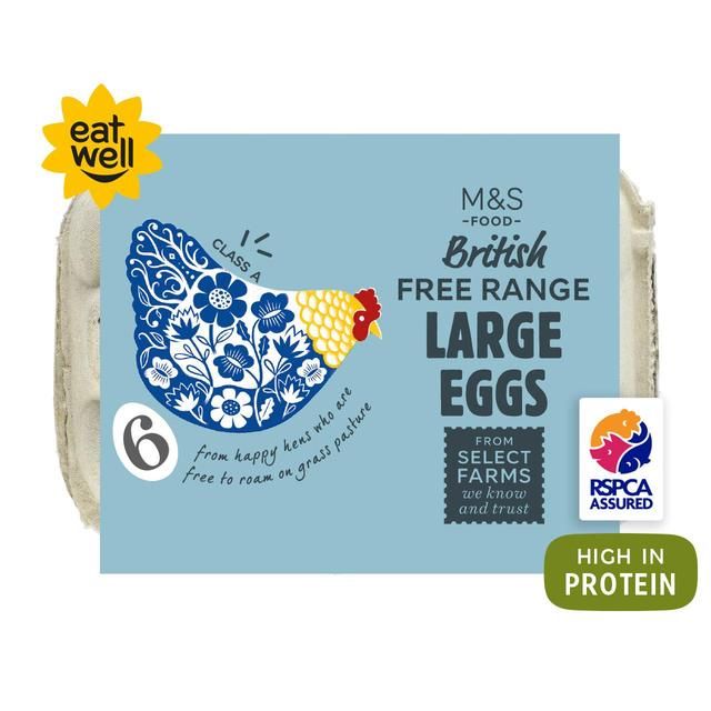 M&S Large Free Range Eggs   6 per pack