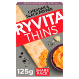 Ryvita Thins Cheddar & Cracked Black Pepper Flatbread Crackers 125g GOODS ASDA   