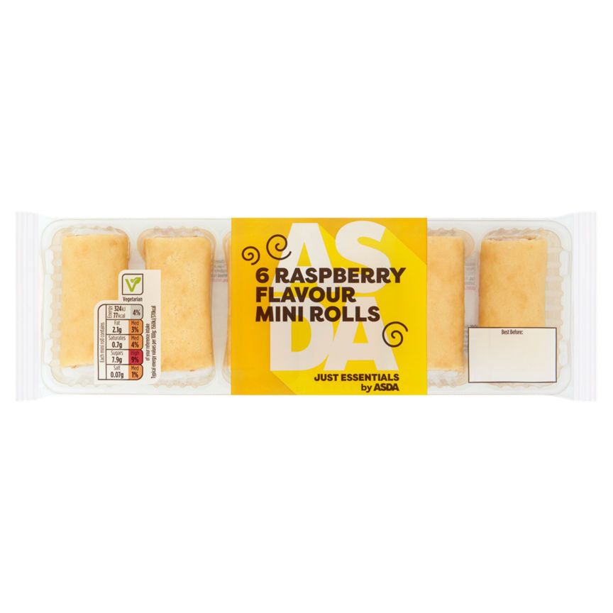 JUST ESSENTIALS by ASDA 6 Raspberry Flavour Mini Rolls