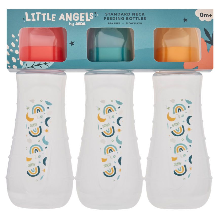 LITTLE ANGELS by ASDA Standard Neck Feeding Bottles 0+ Months