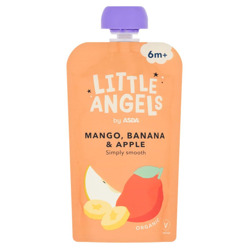 LITTLE ANGELS by ASDA Organic Mango, Banana & Apple Baby Food 6+ Months GOODS ASDA   