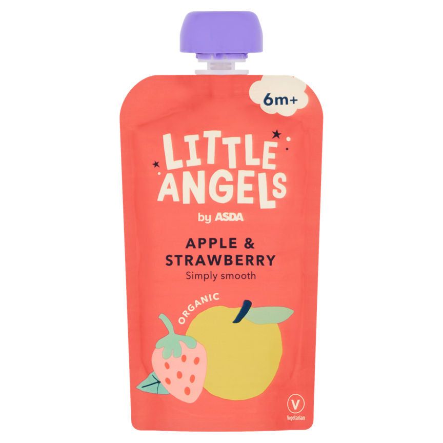 LITTLE ANGELS by ASDA Organic Apple & Strawberry Baby Food 6+ Months GOODS ASDA   