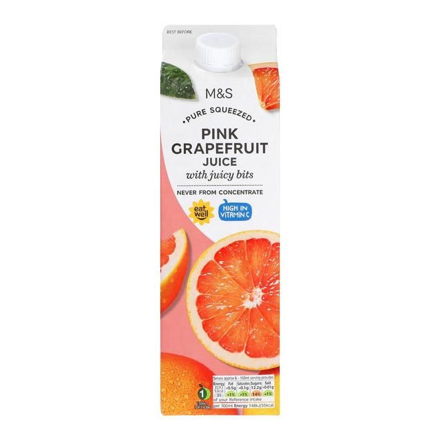 M&S Pink Grapefruit Juice with Juicy Bits   1L GOODS M&S   