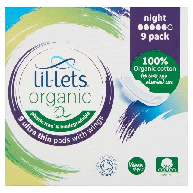 Lil-lets Organic Pads Night   9 per pack