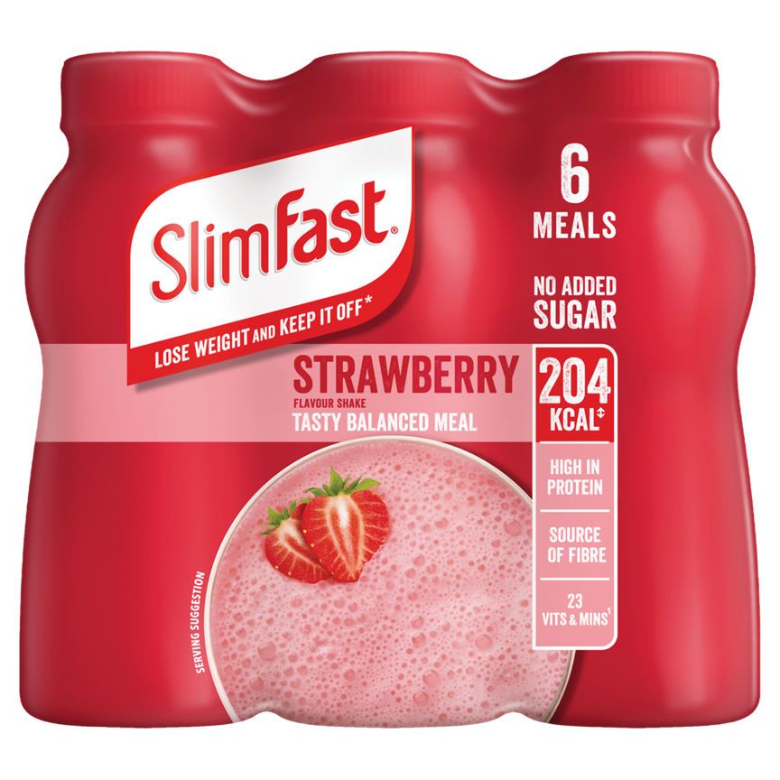 SlimFast 6 Summer Strawberry Flavour Shakes