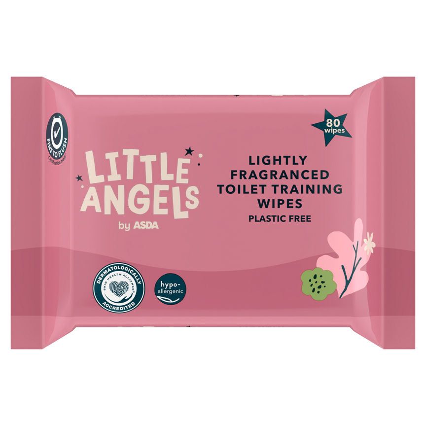 LITTLE ANGELS by ASDA 80 Lightly Fragranced Toilet Training Wipes