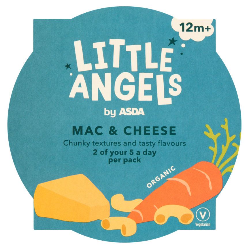 LITTLE ANGELS by ASDA Organic Mac & Cheese Baby Food 12+ Months