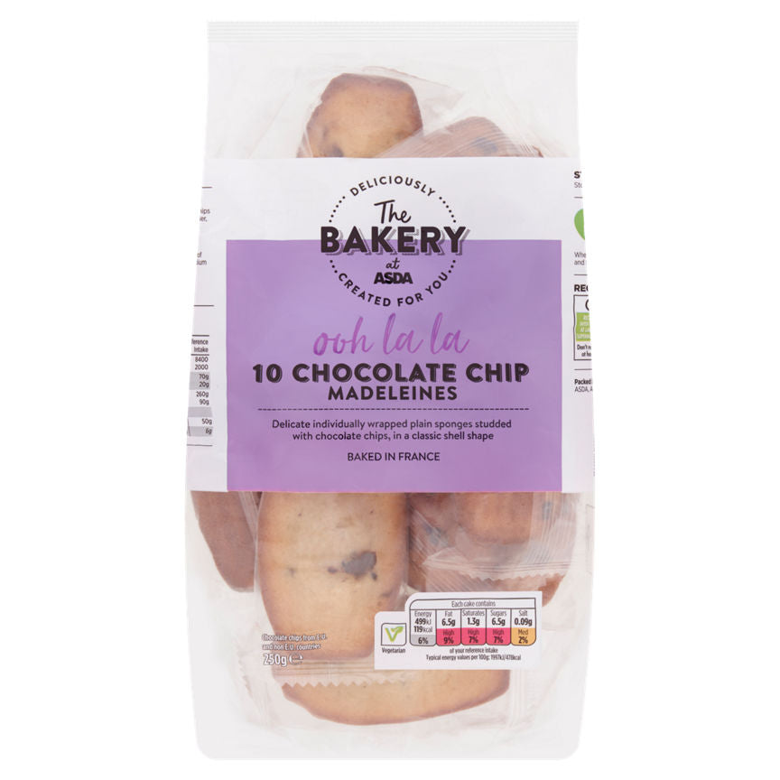 The BAKERY at ASDA 10 Chocolate Chip Madeleines