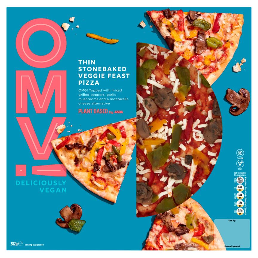 OMV! Deliciously Vegan Thin Stonebaked Vegetable Feast Vegan Pizza GOODS ASDA   