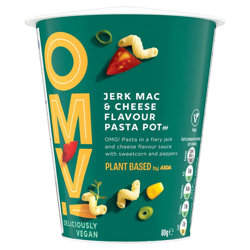 OMV! Deliciously Vegan Jerk Mac & Cheese Flavour Pasta Pot