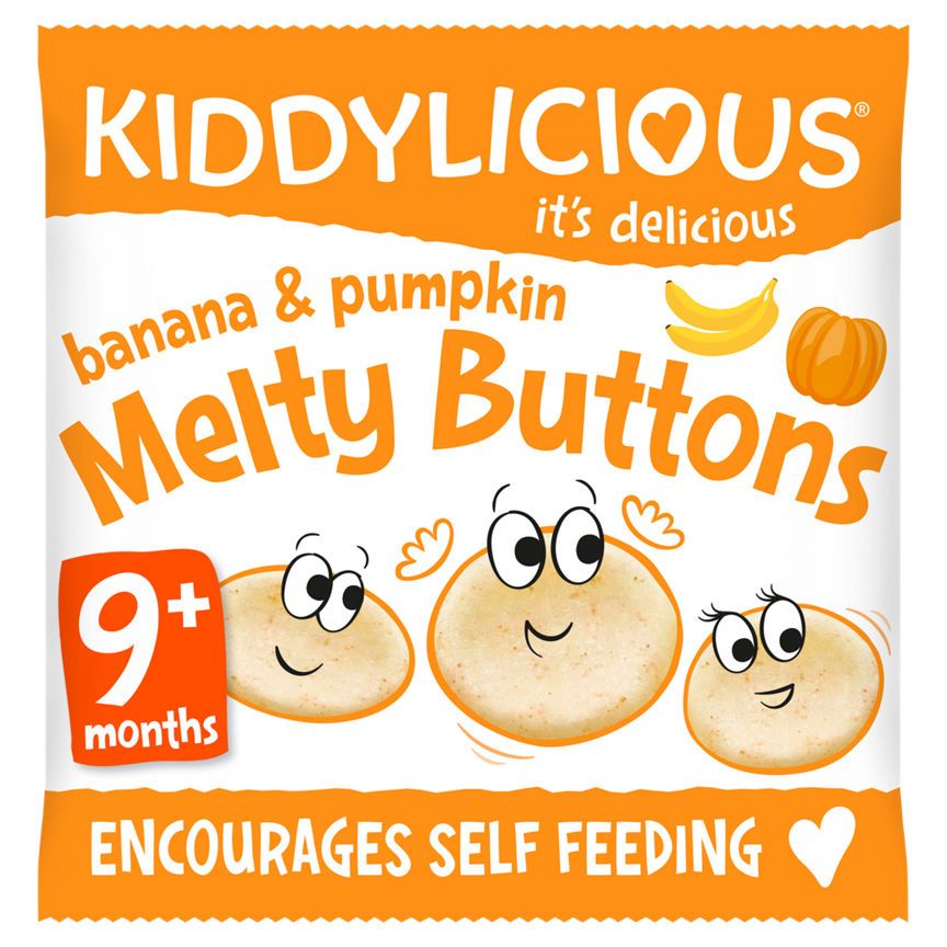 Kiddylicious Banana &amp; Pumpkin Melty Buttons 9 Months+ 6g