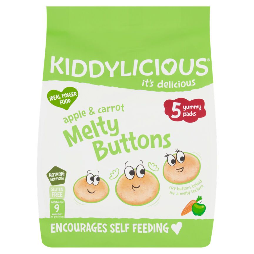 Kiddylicious Apple &amp; Carrot Melty Buttons 5 x 6g (30g)