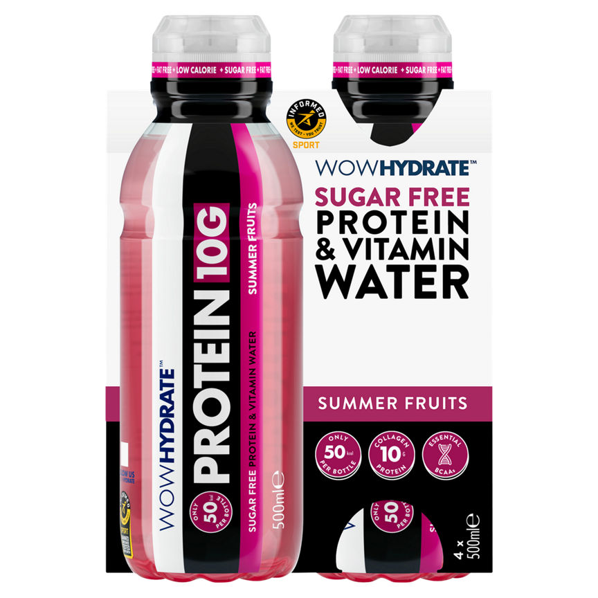 Wow Hydrate Sugar Free Summer Fruits Protein & Vitamin Water Bottles GOODS ASDA   