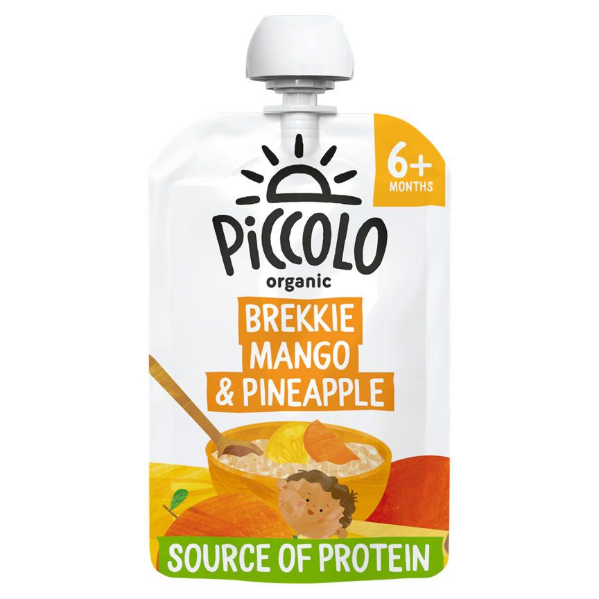 Piccolo Organic Brekkie Mango & Pineapple with Creamy Whole Milk Yoghurt Smooth 6+ Months 100g