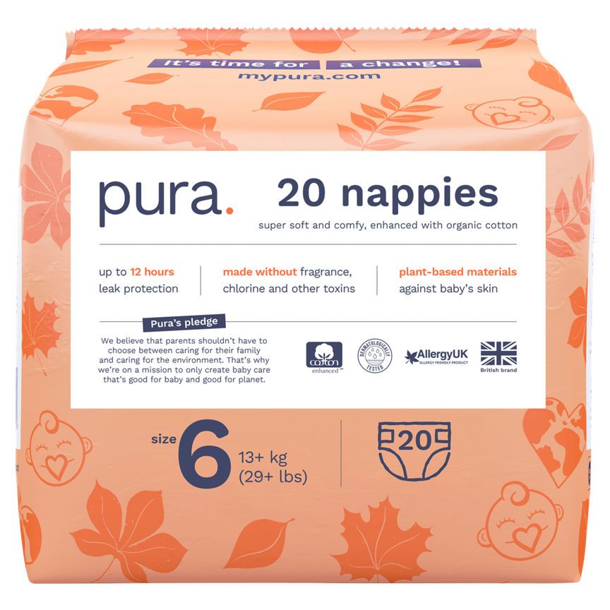 Pura 20 Nappies Size 6 13+ kg (29+lbs)