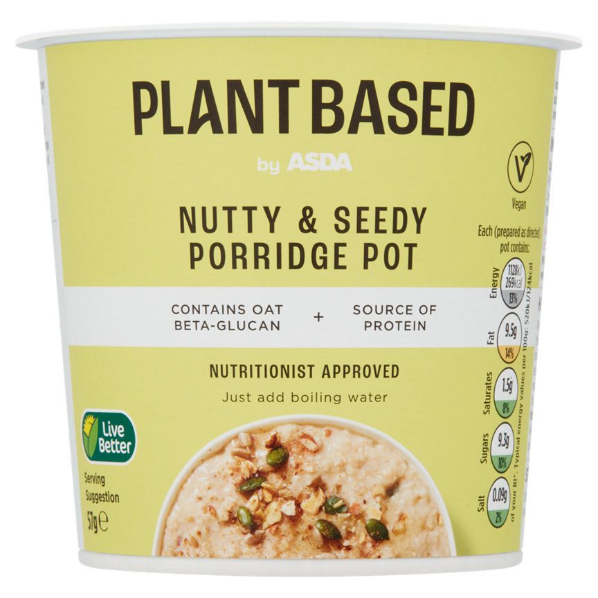 Plant Based by ASDA Nutty & Seedy Porridge Pot