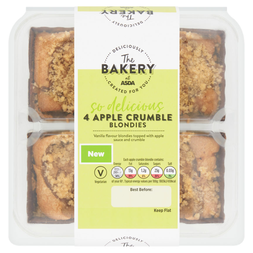 The BAKERY at ASDA 4 Apple Crumble Blondies GOODS ASDA   