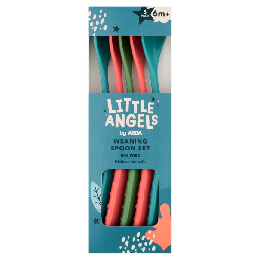 LITTLE ANGELS by ASDA 5 Weaning Spoon Set 6m+ GOODS ASDA   