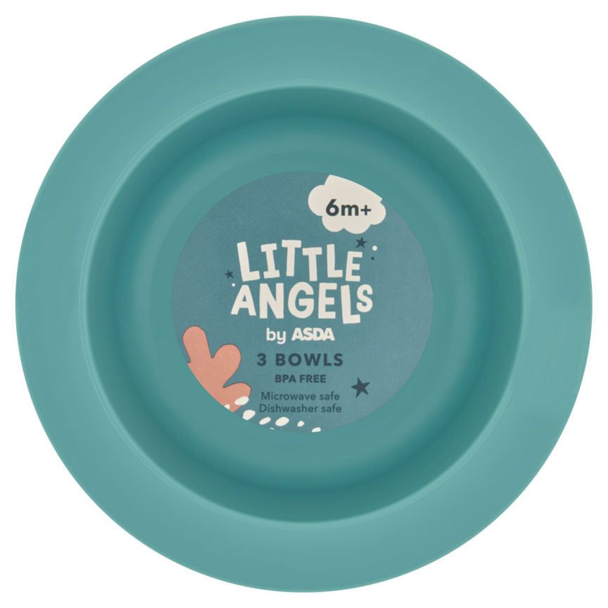 LITTLE ANGELS by ASDA 3 Bowls 6m+