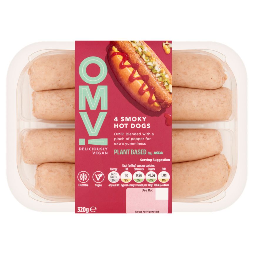 OMV! Deliciously Vegan 4 Smoky Hot Dogs 320g