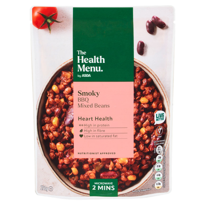 The Health Menu by ASDA Smoky BBQ Mixed Beans 250g