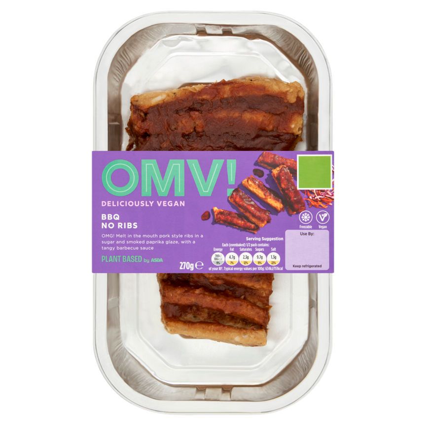 OMV! Deliciously Vegan BBQ No Ribs 270g GOODS ASDA   