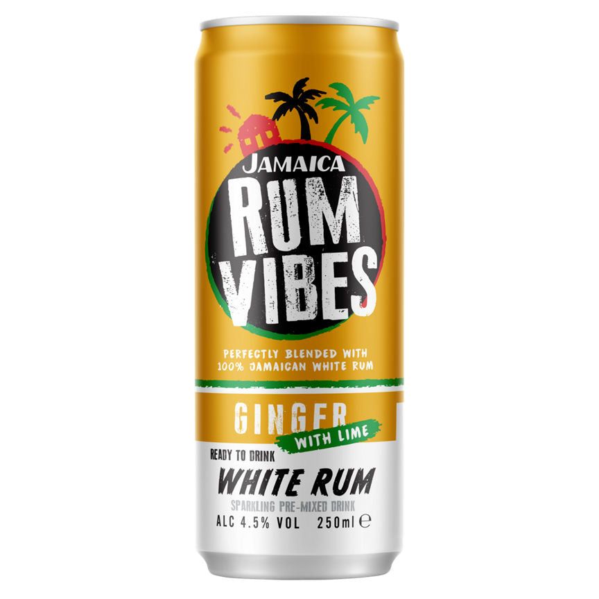 Jamaica Rum Vibes Ginger with Lime White Rum Sparkling Pre-Mixed Drink