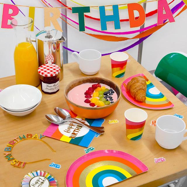 Talking Tables Rainbow Happy Birthday Napkins   20 per pack