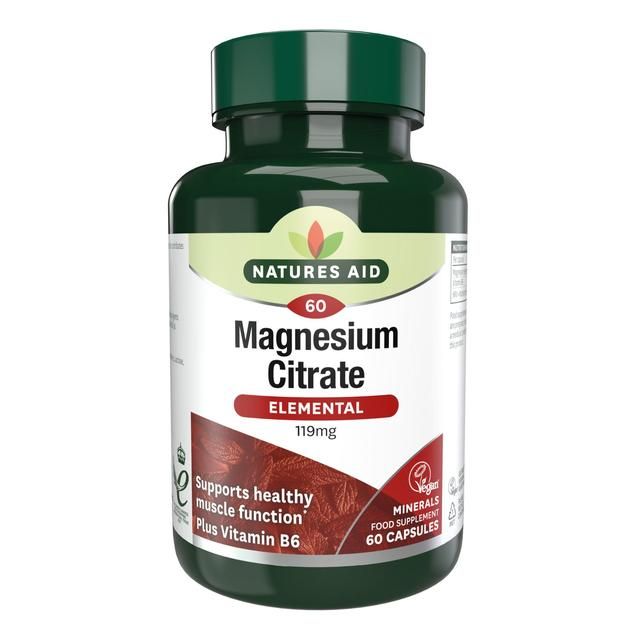 Natures Aid Magnesium Citrate Supplement Capsules 119mg   60 per pack