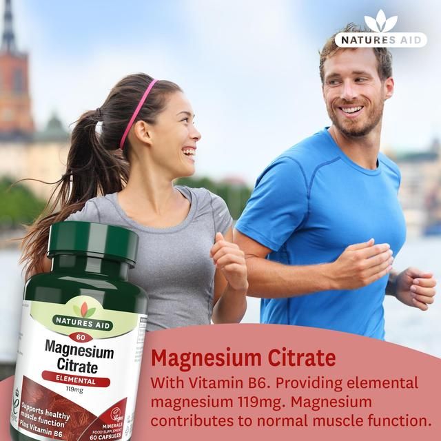 Natures Aid Magnesium Citrate Supplement Capsules 119mg   60 per pack