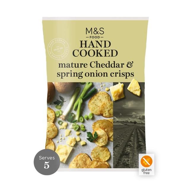 M&S Hand Cooked Cheddar & Spring Onion Crisps   150g