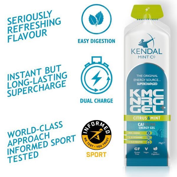 KMC NRG Gel + Caffeine Energy Gel Citrus &amp; Mint - 12x70g